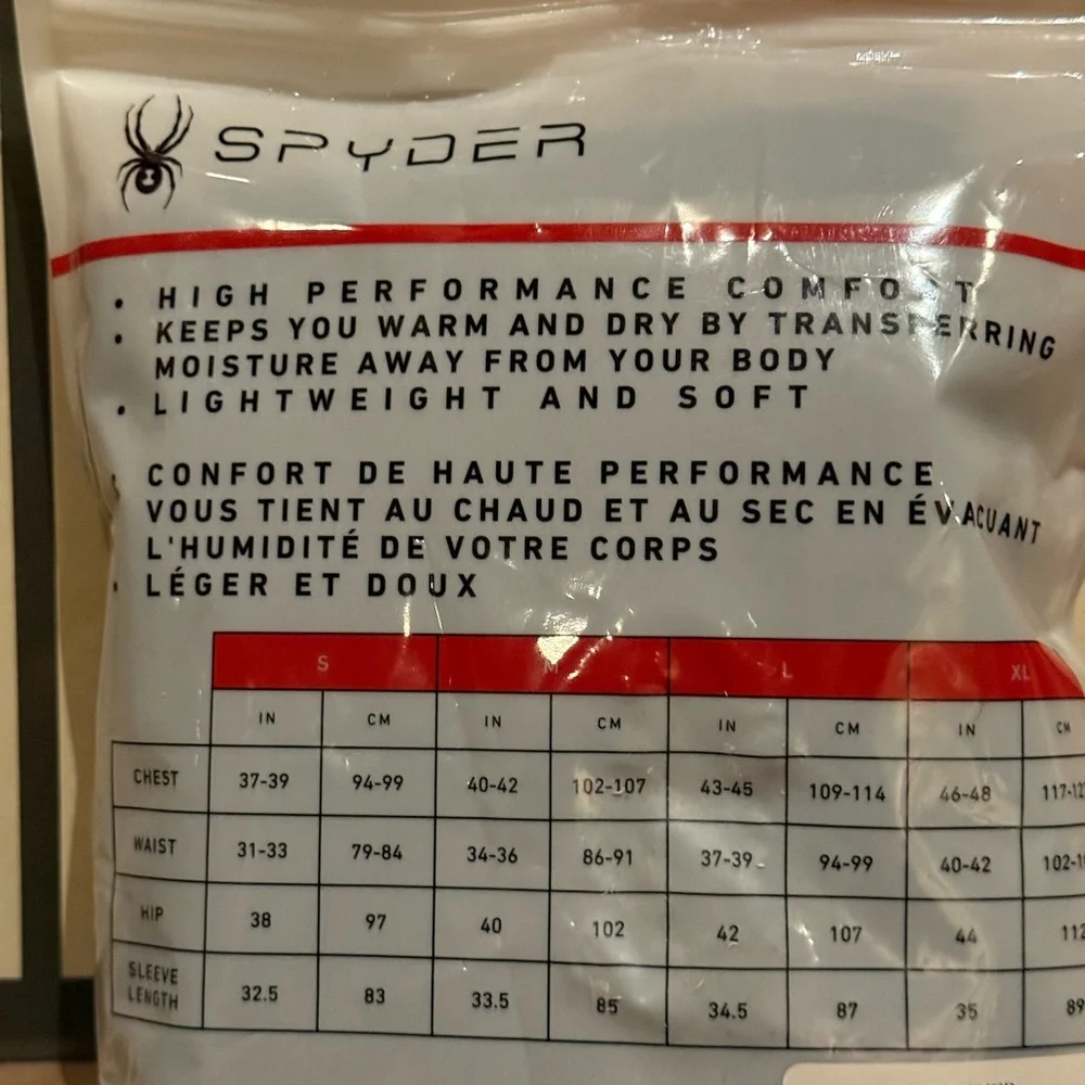 SPYDER men’s Black MIDWEIGHT BASE LAYER PANT
